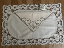 Vintage Boutross Richelieu Ecru Madeira Placemat & Napkin Set Of 8 Table Runner