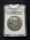 1958 Canadian Silver Dollar Coin 80% $1 - Death Totem