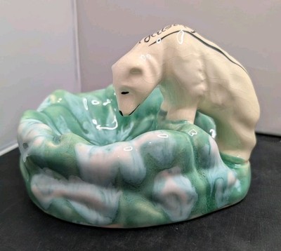 Ditmar Urbach Art Deco Polar Bear Bowl Ashtray ''Hilsen fra Svalbard'' RARE 1930s 