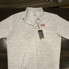 Callaway Opti-Dri Men's Striped Golf Polo Shirt White Gray Moisture Wicking L
