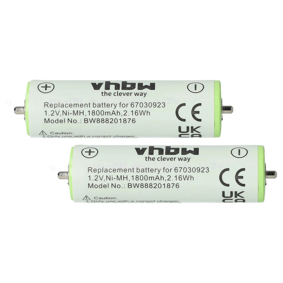 VHBW 2x Akku für Braun 5723 5721 Flex XP 5610 5720 Flex XP 5665 Rasierer 1800mAh