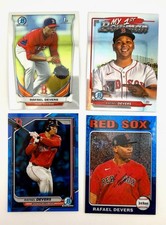 Rafael Devers 4 card lot, 1st chrome, Sapphire, Heritage, My 1st Bowman