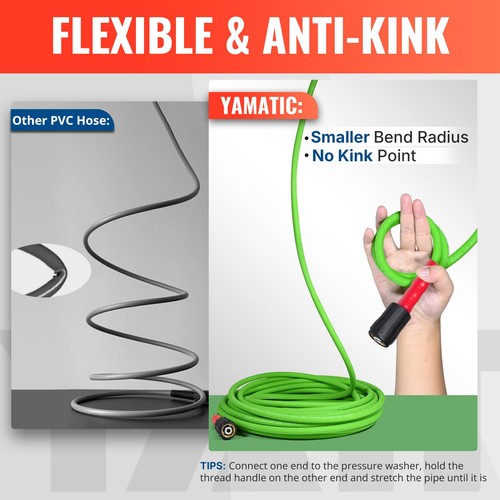 Super Flexible Pressure Washer Hose 50FT for Power Washer Replacement, Kink R... - Picture 2 of 7