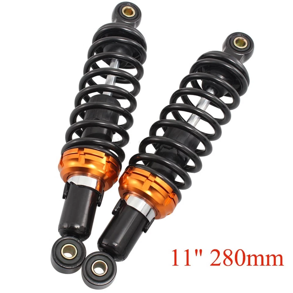 Amortiguadores traseros suspensión 11" 280mm aptos para Honda Yamaha Suzuki Foto 2 de 4