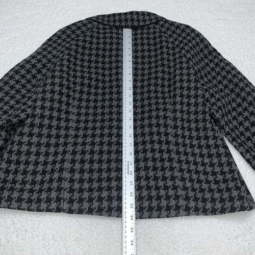 Liz Claiborne Wool Blend Peacoat Jacket Women’s Size XL Black Gray Houndstooth - Picture 5 of 14