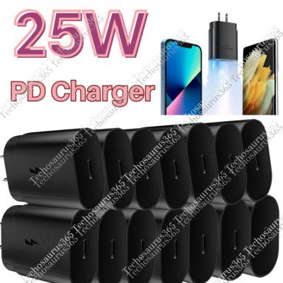 USB C Fast Charger Block 25W Type C Charging Brick For Samsung iPhone iPad Lot