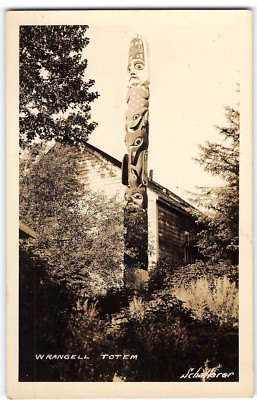RPPC Wrangell, Alaska Indian Totem Pole Schallerer Photo c1930s Vintage ...