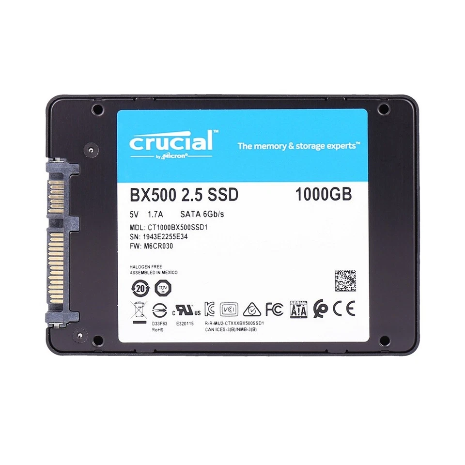 Crucial BX500 int. 2,5" SSD Festplatte 1TB - Bild 2 von 2