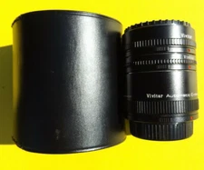 VIVITAR OLYMPUS OM AUTOMATIC EXTENSION TUBE W/ CASE AT-21 12MM 20MM 36MM JAPAN