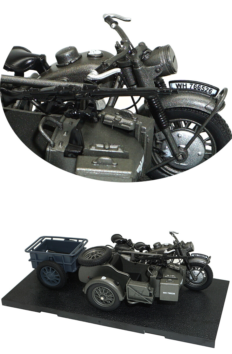 1 24 Atlas Bmw R75 Motorcycle With Sidecar Combination 1939 1945 Model Yellow For Sale Online Ebay