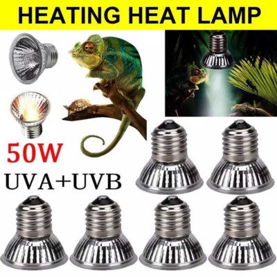 8PCS 50W Reptile Lamp UVA+UVB 3.0 Pet Heat Lamp Turtle Grow Basking Light Bulb