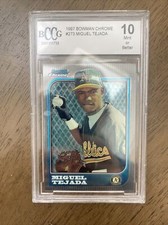 1997 Bowman Chrome Miguel Tejada #273 BCCG 10 MINT (2) and BECKETT  9.5 GEM MINT