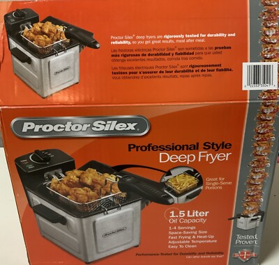   Proctor Silex Deep Fryer W/Frying 1-4 Servings / 1.5 Liter Oil AS SHOWN