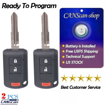 2 Remote Car Key Fob For 2007~ 2017 2018 2019 2020 Mitsubishi Outlander OUCJ166N
