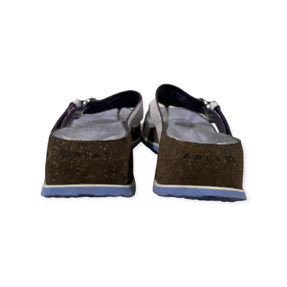 ARIAT Women’s Purple White Flip Flops Thong Comfort Sandals with Buckle 10B - Image 4 of 4