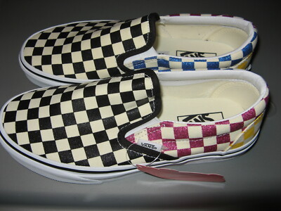glitter checkered vans