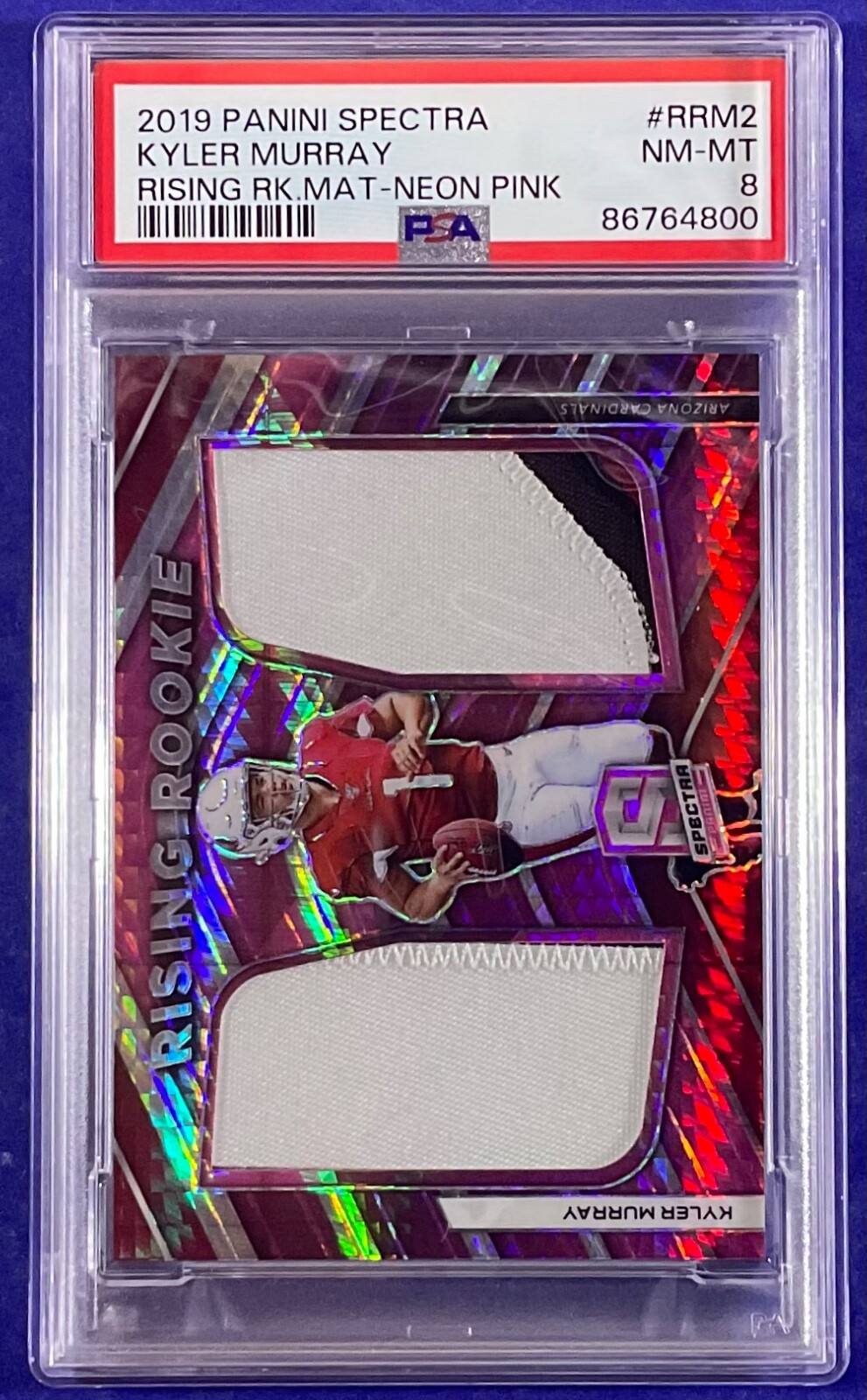 Kyler Murray Panini Spectra Rising Rookie Materials #RRM2 Neon Pink