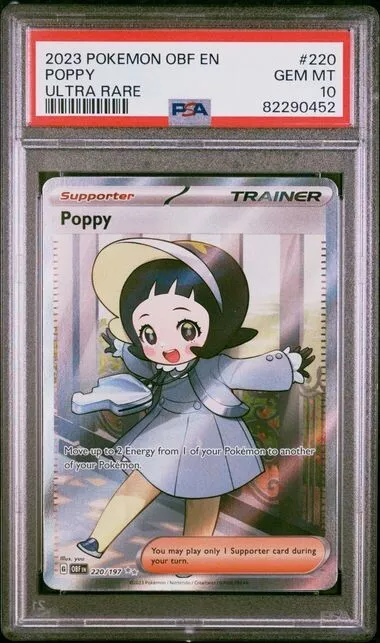 Pokemon Obsidian Flames - Poppy Ultra Rare Trainer Full Art #220/197 PSA 10  GEM