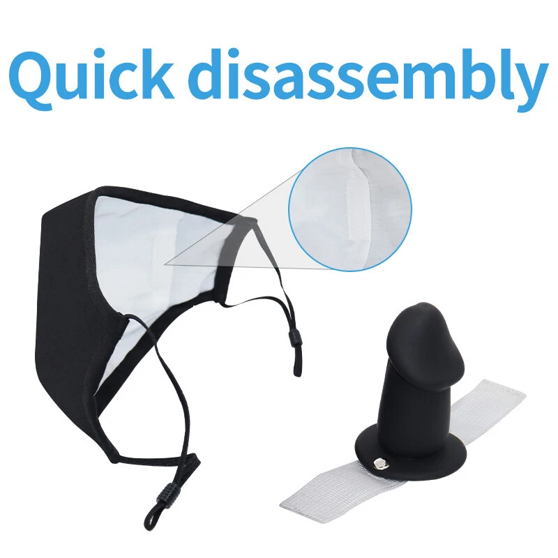 Juguetes sexuales al aire libre bragas de castidad con consolador tapón ropa interior máscara mordaza boca abierta Foto 3 de 4