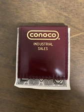 Conoco Industrial Sales Money Clip Faux Leather Vintage