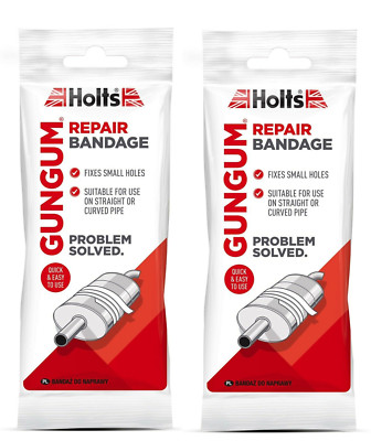 2 x Holts Gun Gum Schalldämpfer Reparatur Bandage repariert kleine Löcher Auto Van Motorrad