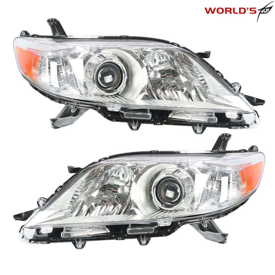 Par de faros halógenos cromados para Toyota Sienna 2011-2020 Foto 2 de 4