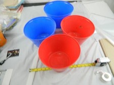 Lot of 4 red blue plastic popcorn buckets