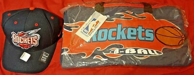 HOUSTON ROCKETS CLASSIC WOOL NIKE CAP & NBA BAG NEW 