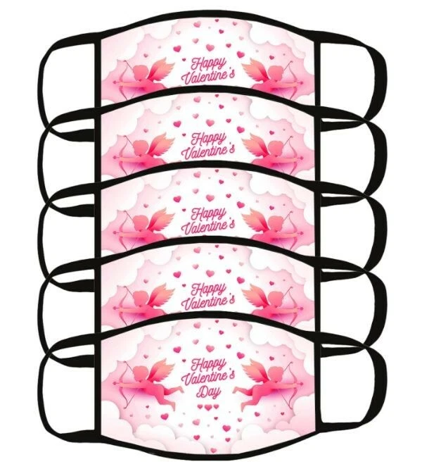 Happy Valentine's Day Cotton Blend Face Mask - Image 3 of 4