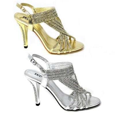 diamante mid heels