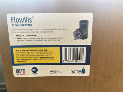 FlowVis FV-3 Flow Meter 3'' New in Box