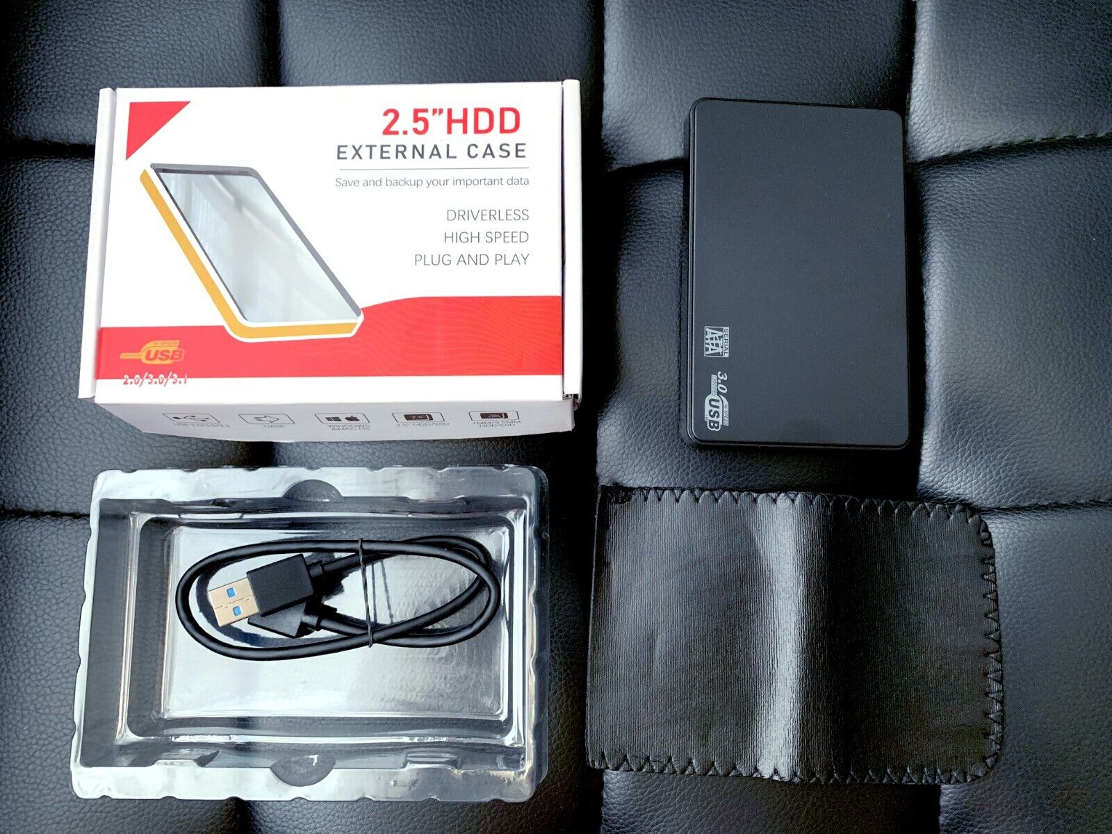 2.5" SATA Hard Drive External USB 3.0 Enclosure HDD Case Durable Case Retail Box