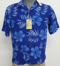 Roundtree Caribbean Royal Blue Hibiscus S/S Men's Shirt NWT 79.50 Choose Size