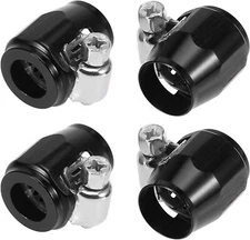 4 x AN4 4AN Hex Hose Finisher Clamp Screw Band Hose End Cover Fitting BLACK