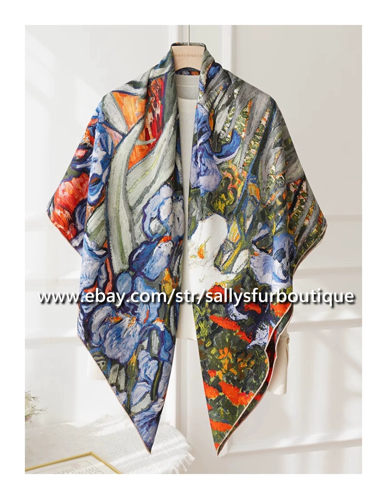 Luxury Sally 70% Cashmere 30% Silk Double Face Square Scarf Shawl 53