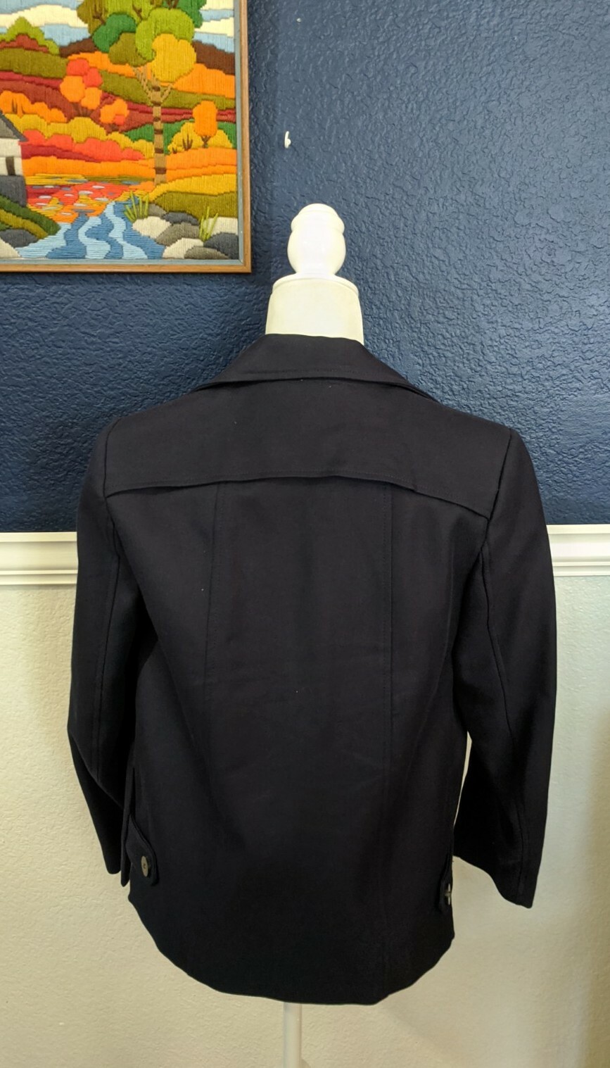 Zara Basic Outerwear Navy Double Breasted Peacoat… - image 5