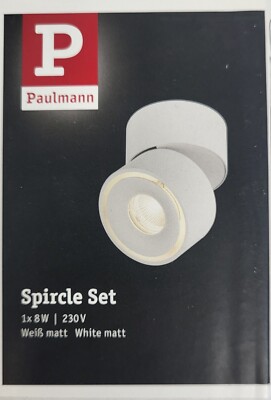 LED De­cken­leuch­te Paulmann 933.73 Spircle LED-Aufbauleuchte 78mm Weiß,Neu