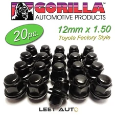 (20pc.) Gorilla Lug Nuts, Black, Toyota Lexus Factory Style, 12x1.5, 73138TBC