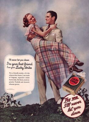 LUCKY STRIPE CIGARETTES *2X3 FRIDGE MAGNET* RETRO ADVERTISEMENT LUCKIES TOBACCO