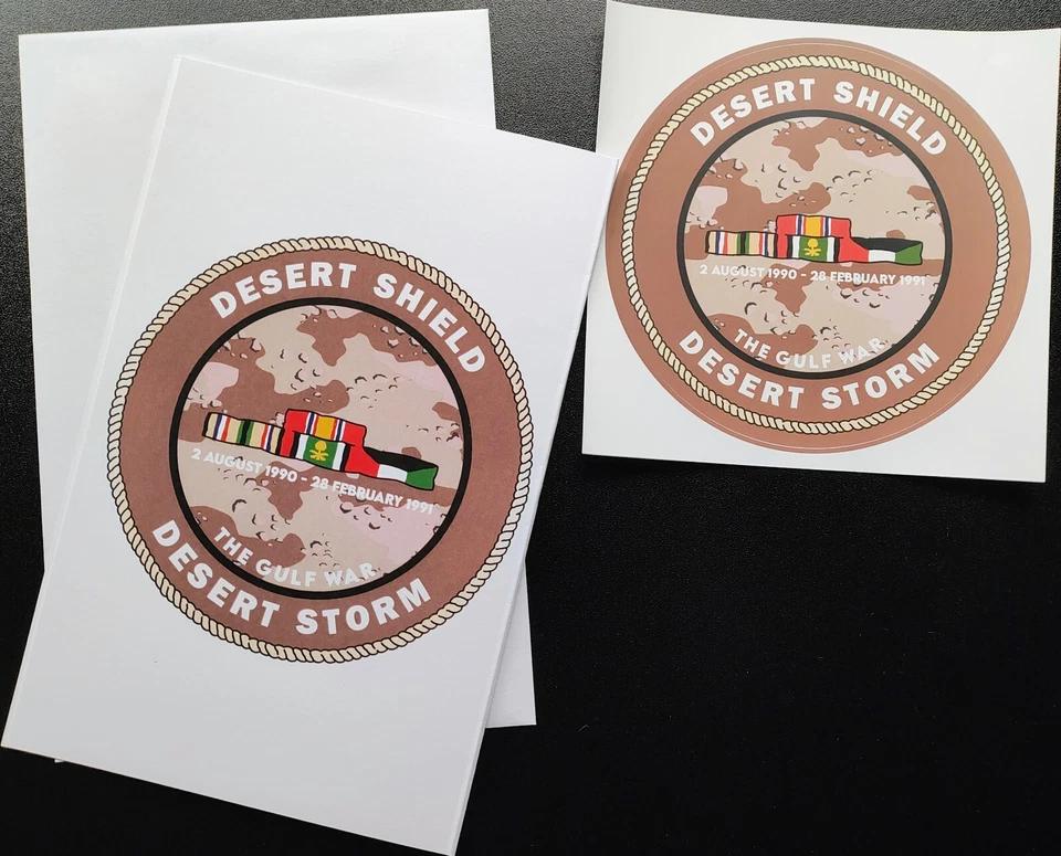 Desert Shield Storm Remember Card Camo Persian Gulf War Saddam Hussein Invasion - Image 2 of 4