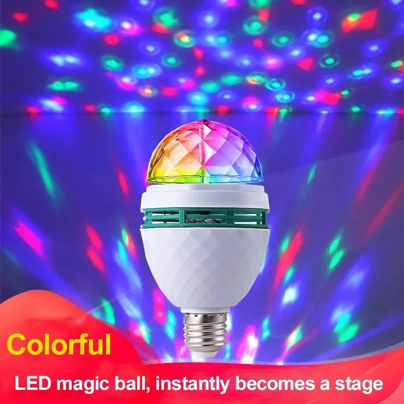 Jolly genade niet verwant LED Bulb Auto Rotating Laser DJ Disco Stage Light Party Lighting Show E27  RGB 3w | eBay