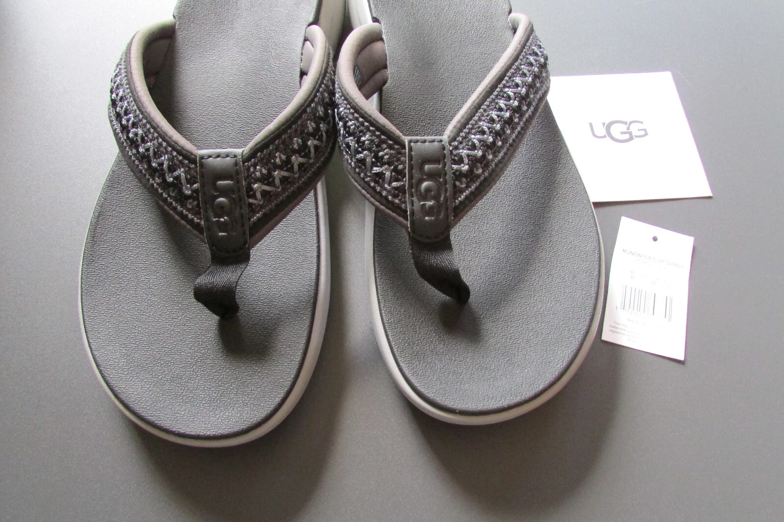 Scarpe sandali UGG Union Tasman infradito nere grigie taglia 10 nuove