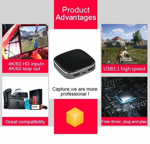 🔥 4K HDMI-Recorder in/out 1080p Videoaufnahme Capture Card Typ-C Übertragung - Bild 4 von 6