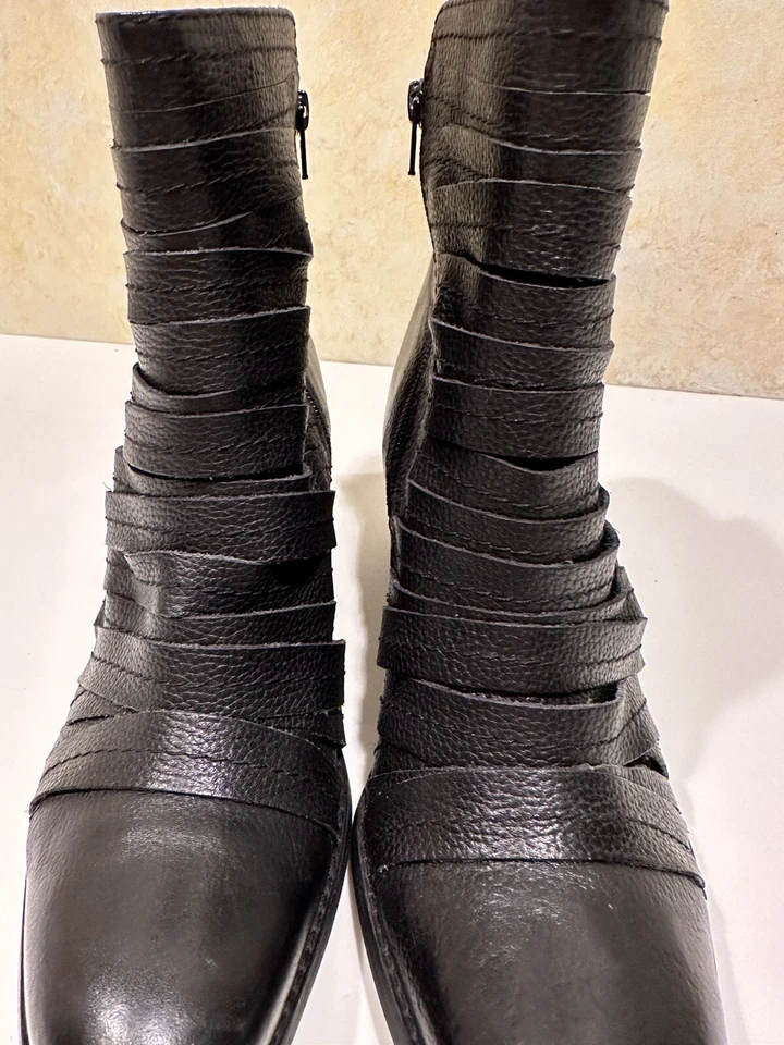 Botines Two Lips Talla 8.5 Vintage Negros Cuero Grueso Años 90 Y2K Usados en Excelente Condición B1 Foto 4 de 4