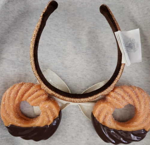 Disney Minnie Mouse Churro Ears Headband with Glitter Bow for Women