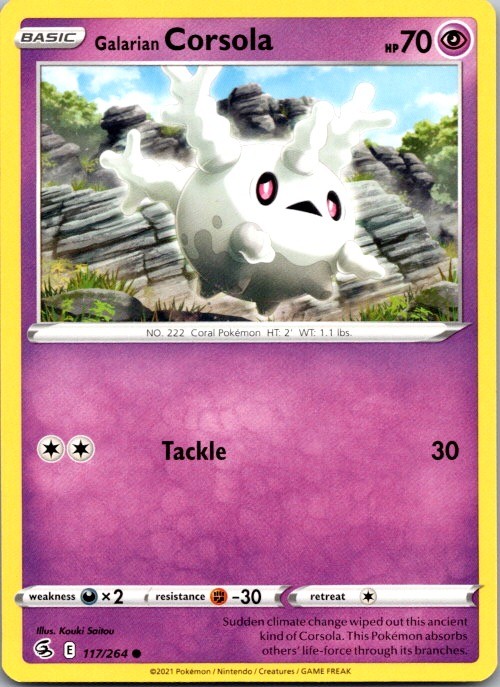 Galarian Corsola 117/264 Common Fusion Strike Pokemon Near Mint