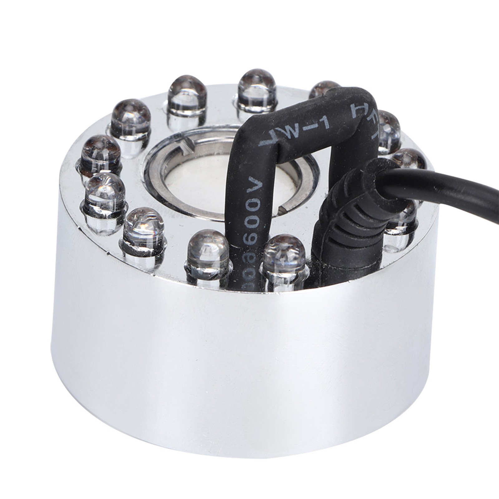 Silver Aquarium 12 LED Light Ultrasonic Mist Maker Atomizer Water Fountain Pond