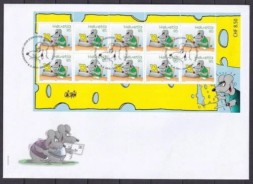 w2849/ Switzerland Cheese Mouse Sheet Block FDC Cover 2005
