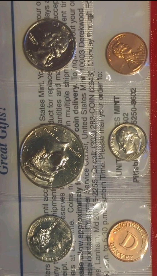 1998 US Mint Uncirculated Coin Set Denver Philadelphia OGP with COA 5c P Toned * - Image 3 of 4