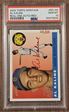 2004 Heritage Real One Auto Red Al Kaline Tigers Baseball Card PSA 10 HOF /55